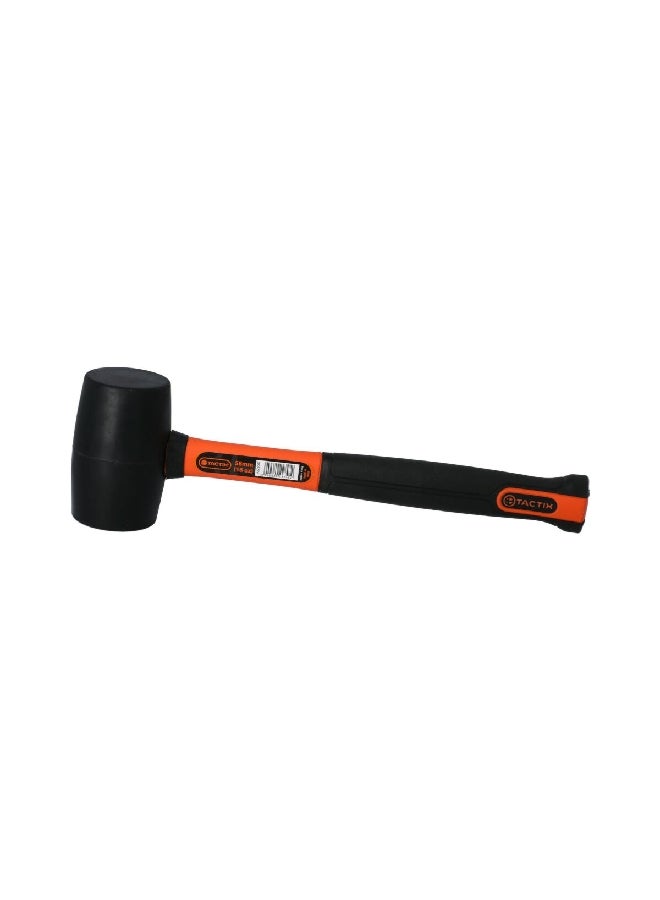 Tactix Ergonomically Designed Rubber Mallet Hammer Black and Orange 16 oz 223007 - Image 1