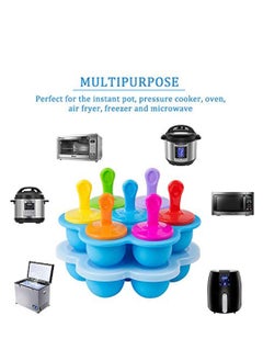 Y&D Baby Food Freezer Trays with Lid, Silicone Ice Cube Popsicle Molds 7 Pop Sticks, Egg Bites Set of 2 for Instant Pot Accessories 3,5,6 qt Pressure Cooker  - Image 3