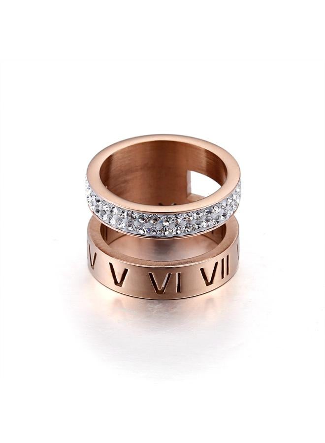 Card Wheel Jewelry Personality Roman Letter Ring Tide Personality Stainless Steel Men And Women Diamond Ring Stall