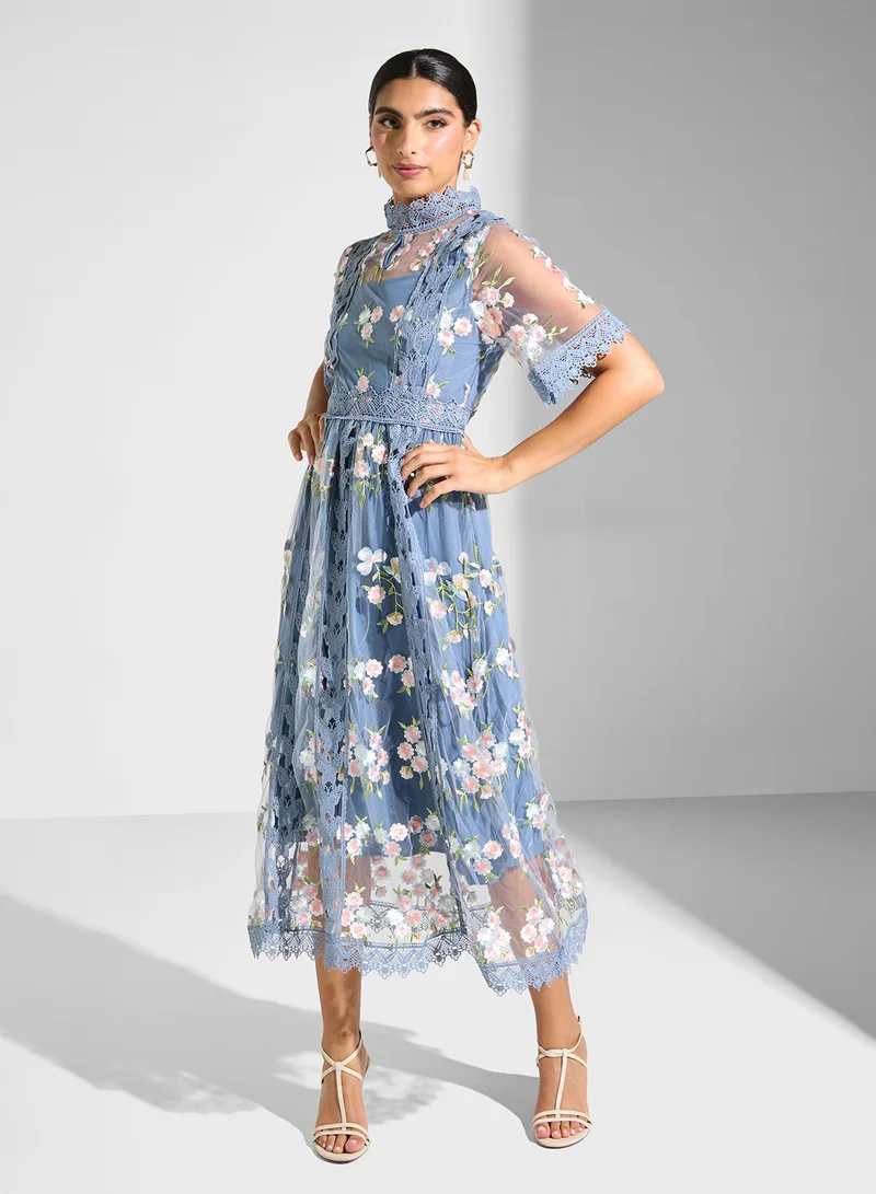 Ella Limited Edition Floral Lace Midi Dress