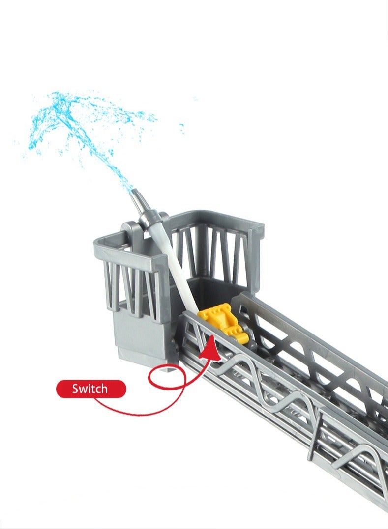 Fire Truck Toy with Lights and Sounds Friction Powered Car Fire Engine Truck with Water Pump Sirens and Extending Ladder Firefighter Toy Truck for Toddler  - Image 4