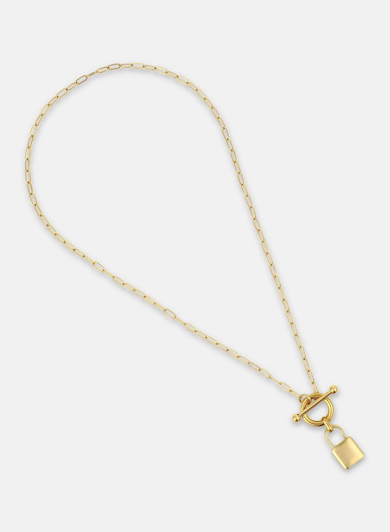 SOHI Paperclip Toggle Padlock Necklace - Image 4