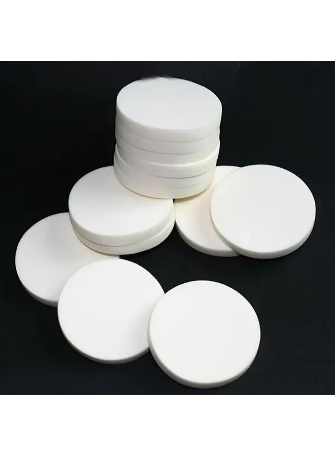 12 قطعة إسفنجة مكياج بيضاء مستديرة، وسادة رغوة لمزج أساس البودرة - Image 1