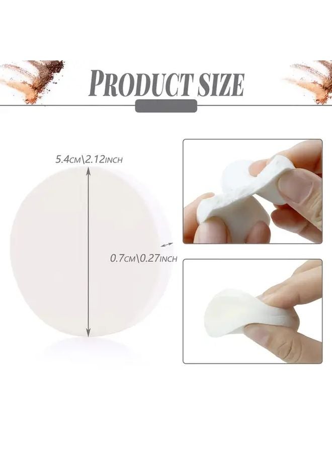 12 قطعة إسفنجة مكياج بيضاء مستديرة، وسادة رغوة لمزج أساس البودرة - Image 5