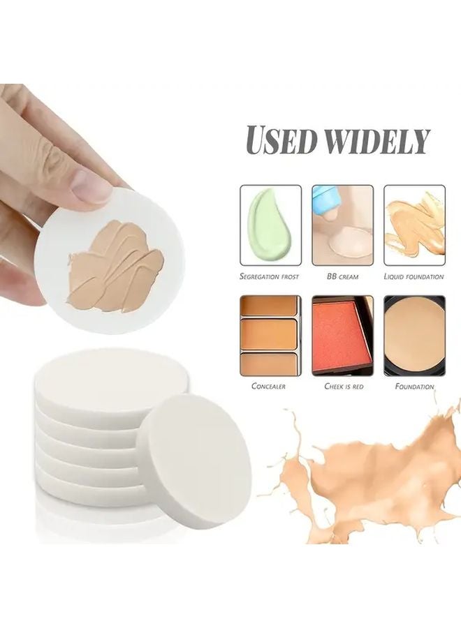 12 قطعة إسفنجة مكياج بيضاء مستديرة، وسادة رغوة لمزج أساس البودرة - Image 4