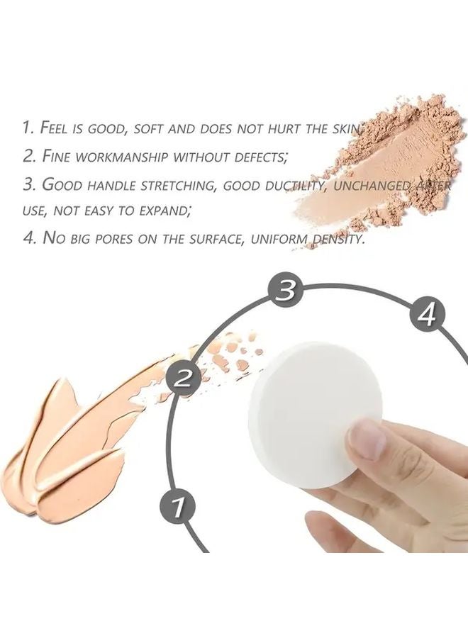 12 قطعة إسفنجة مكياج بيضاء مستديرة، وسادة رغوة لمزج أساس البودرة - Image 3