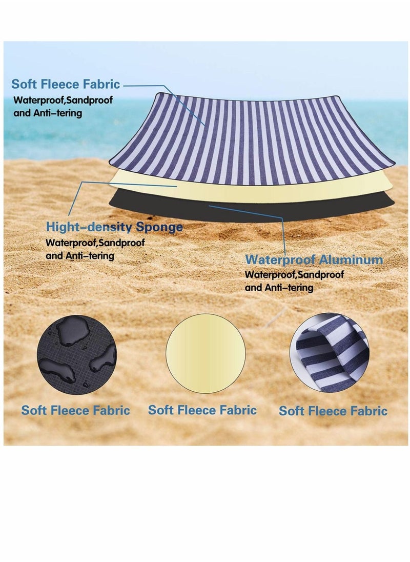 KASTWAVE Picnic Blanket Beach Blanket Outdoor Blanket Large Pu Portable Picnic Mat 59''x79'' Waterproof Picnic Blanket - 3 Layered Foldable Outdoor Picnic Mat Perfect for Park, Beach, Grass/Water Resistant  - Image 2