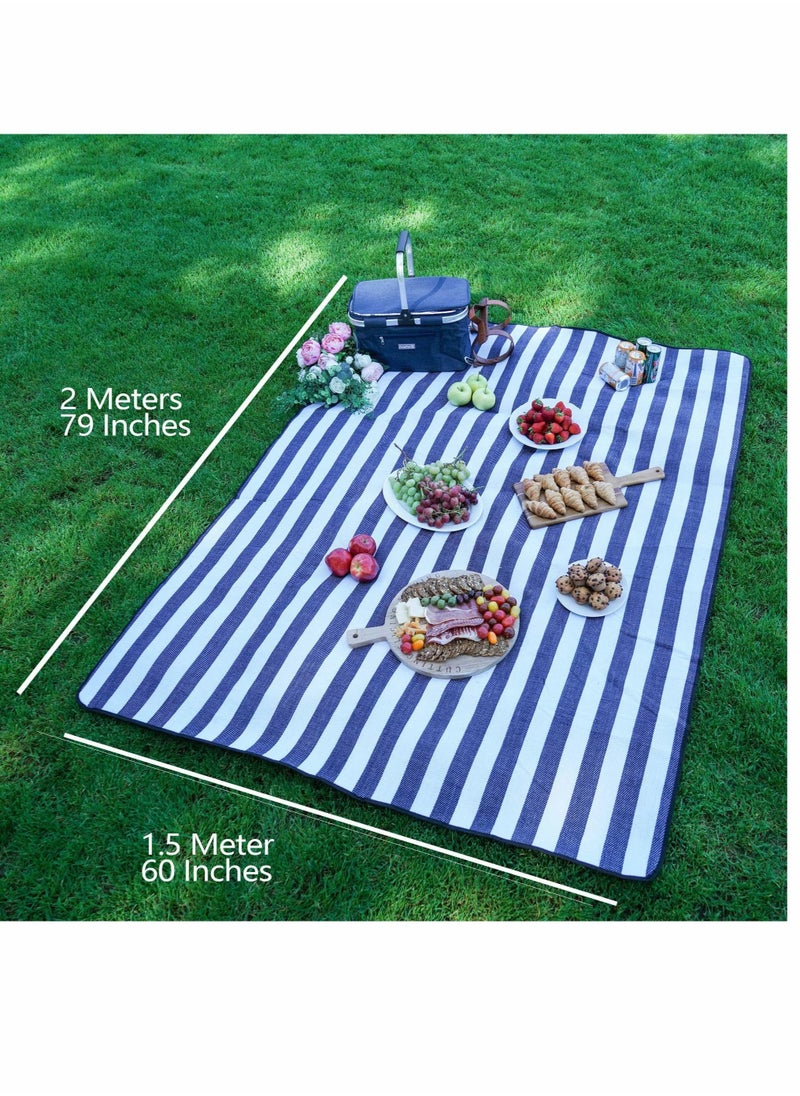 KASTWAVE Picnic Blanket Beach Blanket Outdoor Blanket Large Pu Portable Picnic Mat 59''x79'' Waterproof Picnic Blanket - 3 Layered Foldable Outdoor Picnic Mat Perfect for Park, Beach, Grass/Water Resistant  - Image 3