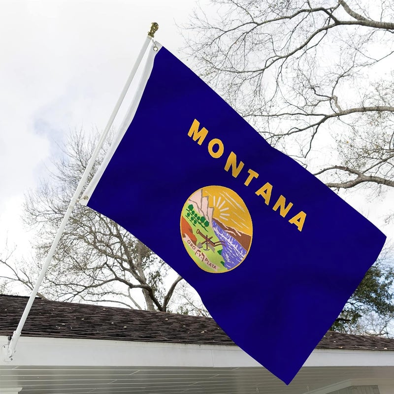 ARSOF Montana State Flag 3x5 Double Sided Outdoor Heavy Duty Montana Treasure MT State Flags 3 Ply with Durable Canvas Header and ​2 Brass Grommets Vivid Colors - Image 2