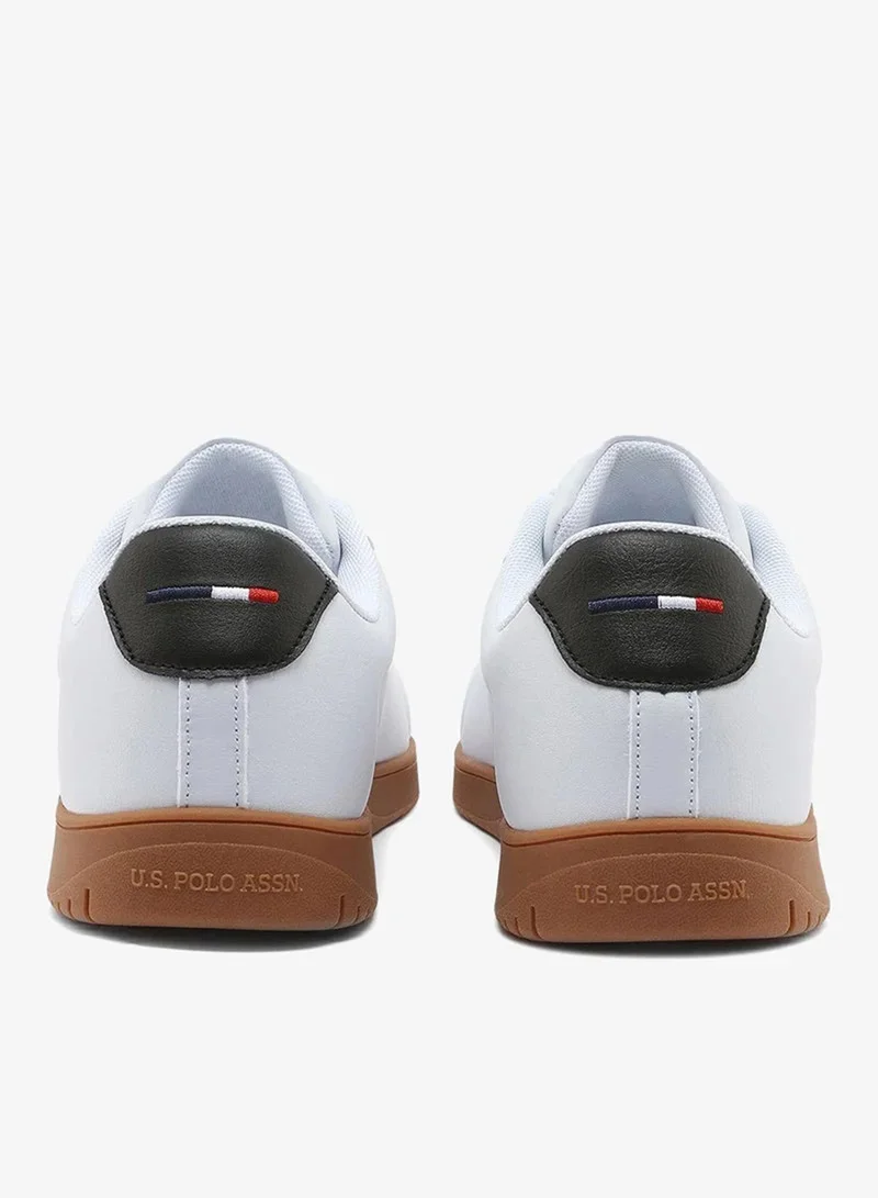 U.S. Polo Assn. white Men's Casual Sneakers – White with Gum Sole | Classic Lace-Up Lifestyle Shoes | Comfortable Everyday Walking Sneakers for Men | Best Price UAE