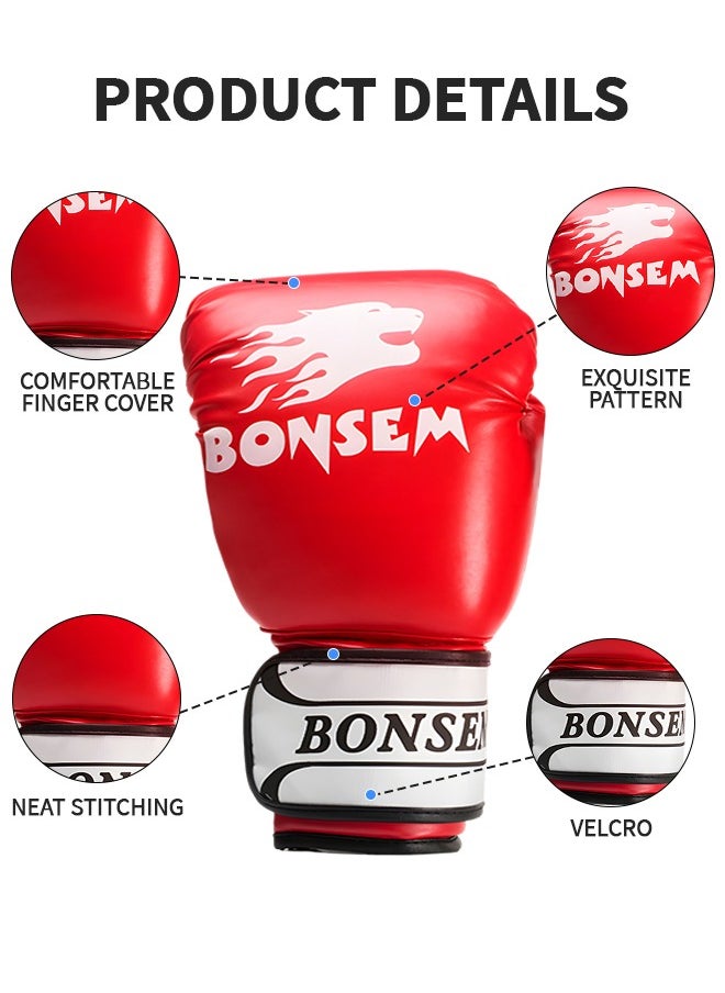 GROIC 1 Pair Boxing Gloves for Men & Women, Professional Martial Arts Bag Gloves, Kickboxing Gloves, Boxing Gloves for Punching Bag, Sparring, Muay Thai, MMA Beginners Heavy Bag Gloves  - Image 2