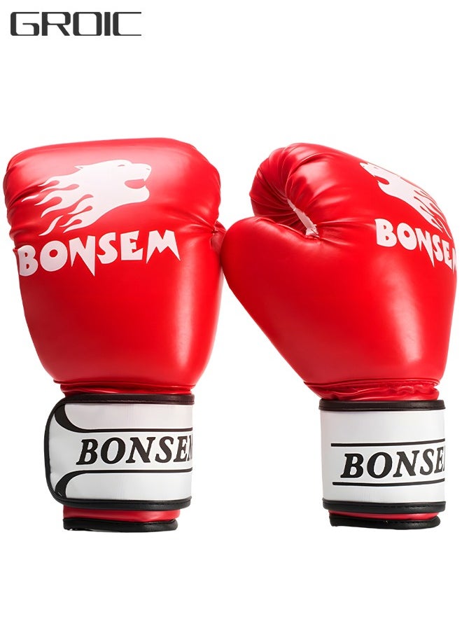 GROIC 1 Pair Boxing Gloves for Men & Women, Professional Martial Arts Bag Gloves, Kickboxing Gloves, Boxing Gloves for Punching Bag, Sparring, Muay Thai, MMA Beginners Heavy Bag Gloves  - Image 1