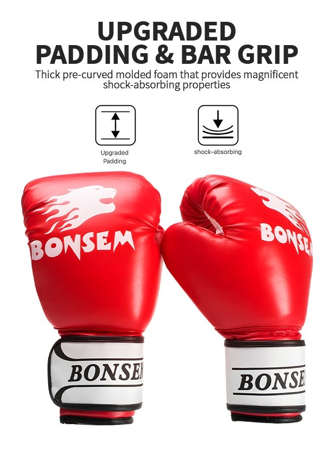 GROIC 1 Pair Boxing Gloves for Men & Women, Professional Martial Arts Bag Gloves, Kickboxing Gloves, Boxing Gloves for Punching Bag, Sparring, Muay Thai, MMA Beginners Heavy Bag Gloves  - Image 3