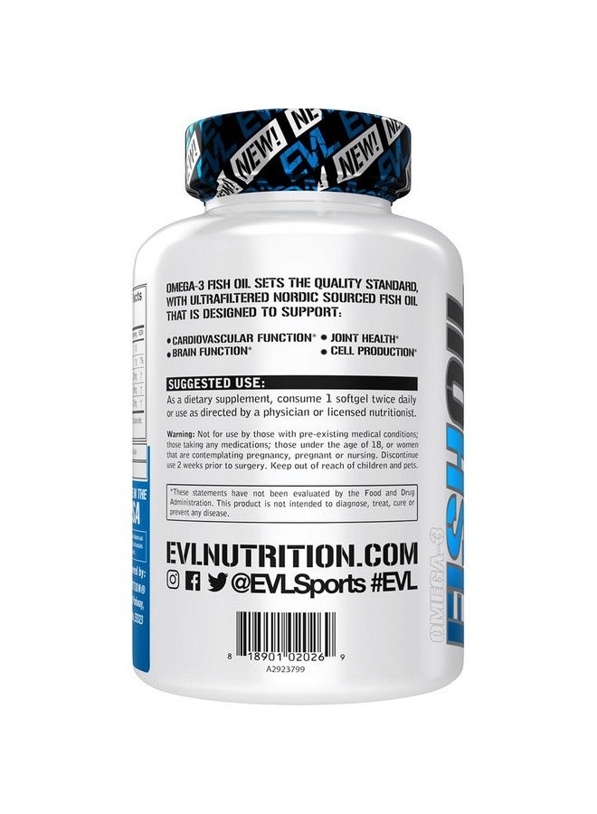 Evlution Nutrition Triple Strength Omega 3 Fish Oil - Burpless Fish Oil EPA DHA Omega 3 Supplement in Easy to Swallow Citrus Flavor Softgels - Enteric Coated Fish Oil Supplement - 120 Count - Image 3