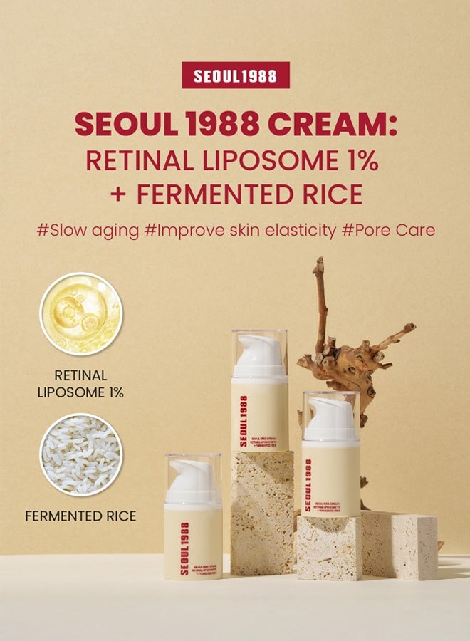 سيول 1988 كريم سيول 1988 بحبيبات ريتينول - 1% ريتينول محاط + أرز مخمر - كريم وجه مضاد للشيخوخة وتفتيح البشرة - مرطب لطيف برتينويد - عناية بالبشرة الكورية 50 مل - Image 2