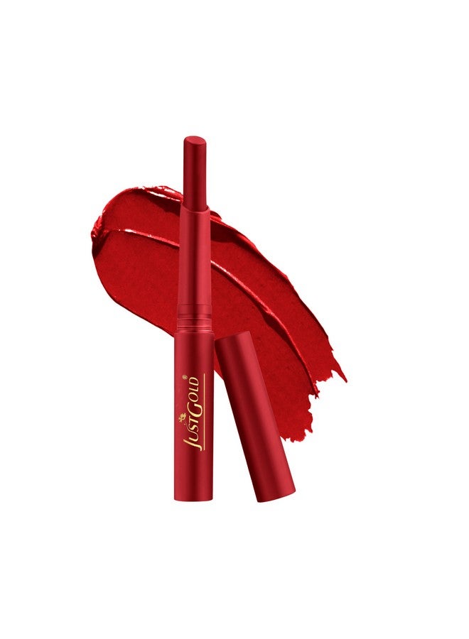 JUST GOLD روج مات طويل الأمد من JUST GOLD مع تغذية من فيتامين E والألوة فيرا L08 لوز أحمر غني لمظهر مكياج جريء - Image 1