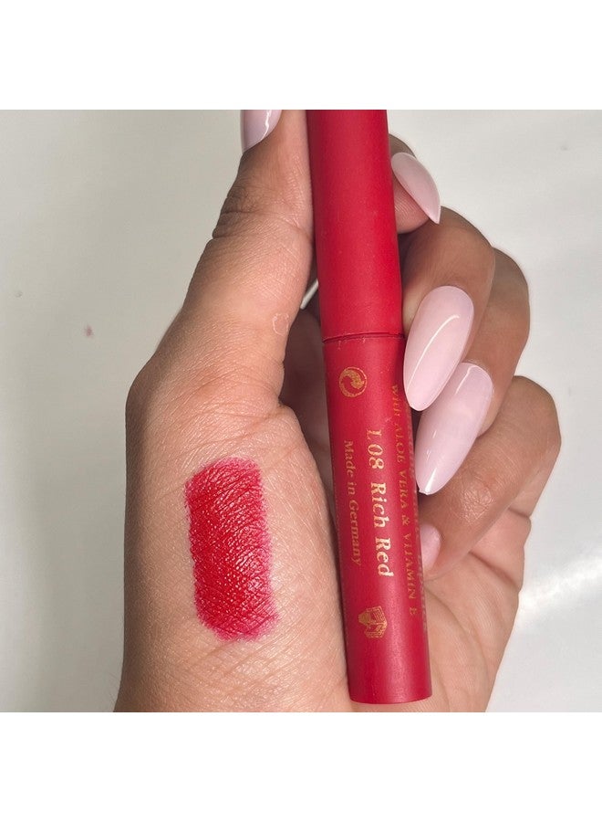 JUST GOLD روج مات طويل الأمد من JUST GOLD مع تغذية من فيتامين E والألوة فيرا L08 لوز أحمر غني لمظهر مكياج جريء - Image 5