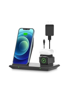 Wireless Charger, NANAMI 3 in 1 Fast Wireless Charging Station for Apple iWatch Series 5/4/3/2/1,AirPods Pro 2,iPhone 13/12/11/SE 2020/XS/XR/X/8,Galaxy S21/S20/S10/S9/S8/Note 20/10(with 18W Adapter)