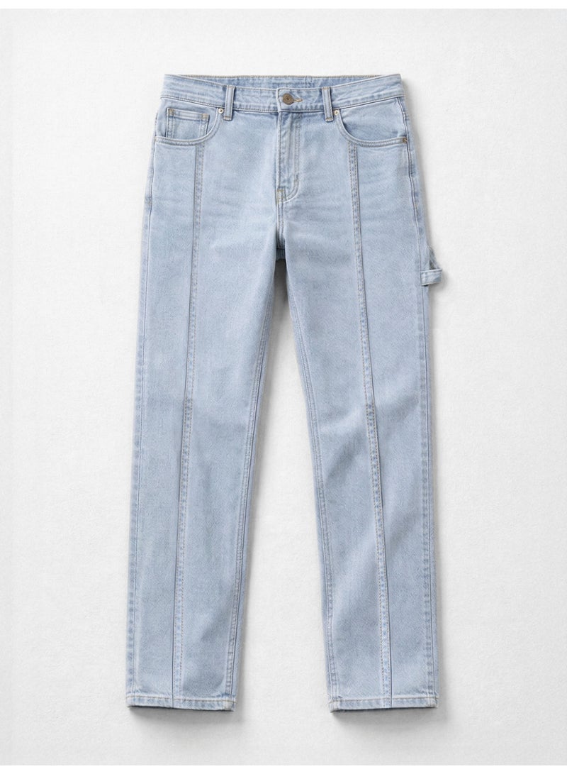 The Souled Store Men Light Blue Denim Straight Fit Jeans - Image 2