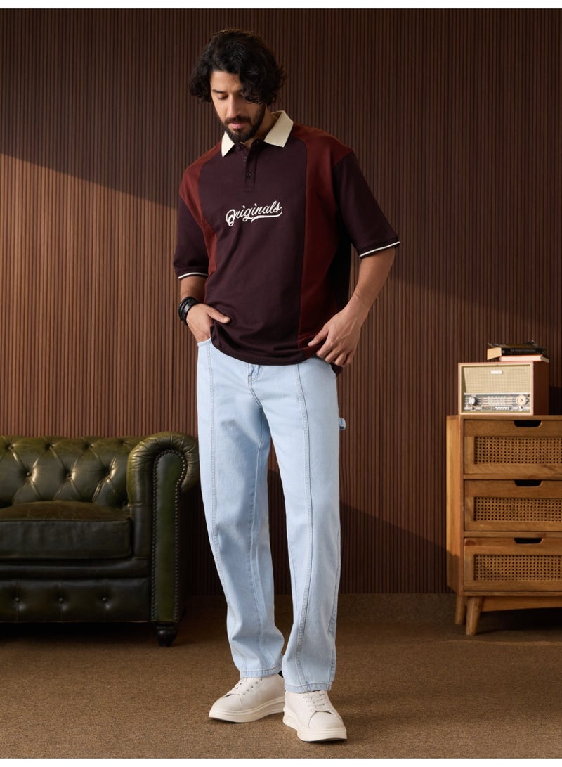 The Souled Store Men Light Blue Denim Straight Fit Jeans - Image 4
