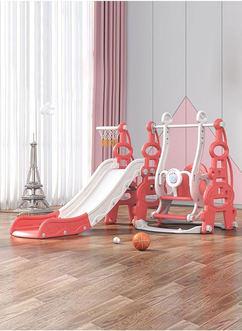 MaBaby - 4 in 1 Kids Slide and Swing Set, Indoor/Outdoor Playground for Toddlers Kids Baby with Basketball Hoop, Climber Slide Toddlers Playset for Boys and Girls Backyard Playground - Image 1