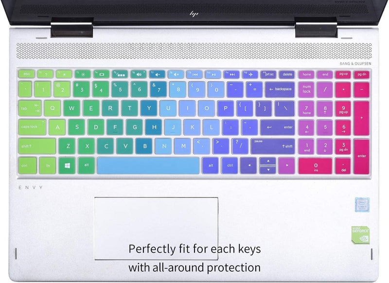 VNJ Accessories Premium Laptop Keyboard Cover Protector for HP 15.6 inches BF Laptop - Rainbow - Image 5