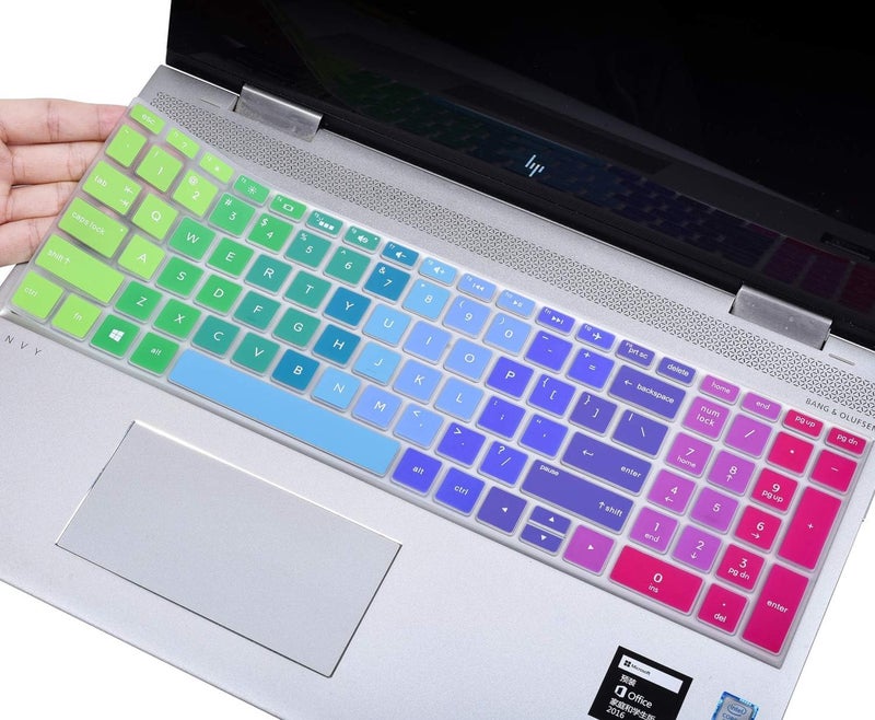 VNJ Accessories Premium Laptop Keyboard Cover Protector for HP 15.6 inches BF Laptop - Rainbow - Image 1