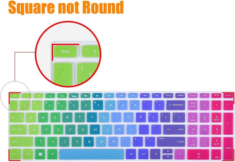 VNJ Accessories Premium Laptop Keyboard Cover Protector for HP 15.6 inches BF Laptop - Rainbow - Image 3