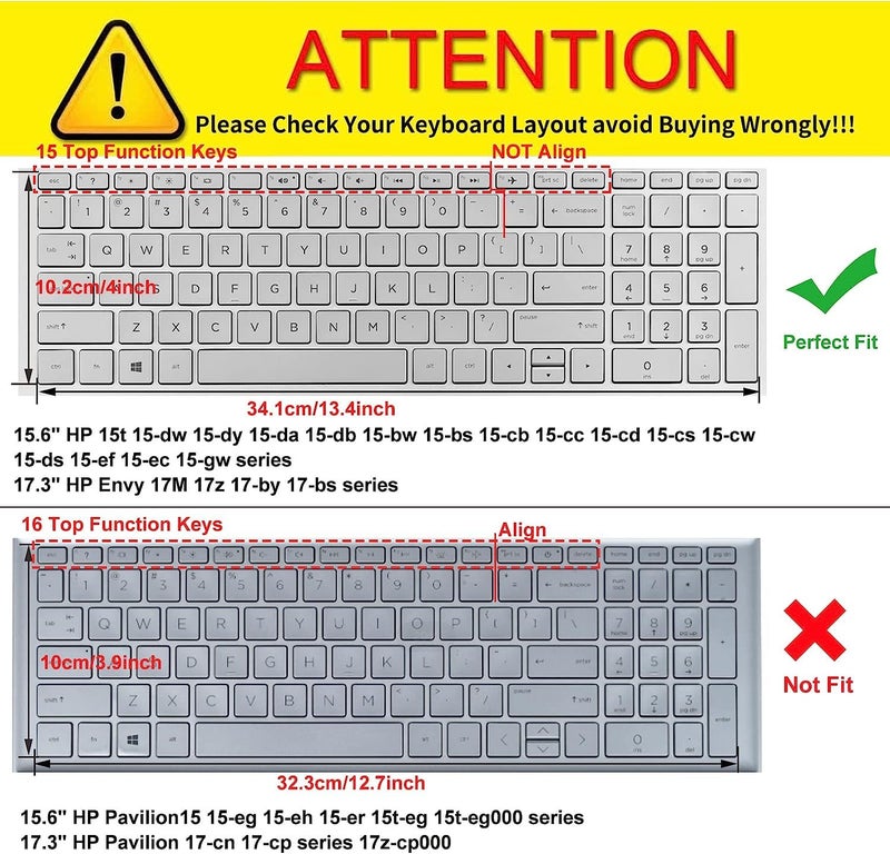 VNJ Accessories Premium Laptop Keyboard Cover Protector for HP 15.6 inches BF Laptop - Rainbow - Image 2