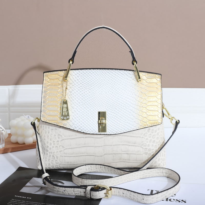 Crocodile Pattern Patent Leather Women'S Bag Shoulder Messenger Bag Fashion High-End Organ Bag Live Explosion Large - Image 5