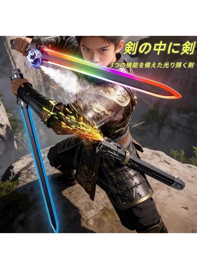 2 in 1 Electronic Sword | LED Light Up Sword | Electronic Sword for Kids | Warrior Sword Toy | Action Sword Toy | LED Samurai Sword | LED Ninja Sword | Light & Sound Sword | LED Sword with Smoke Effect | LED Sword with Spark Effect | LED Light and Sound Sword | Role Play Sword | Kids Costume Sword | Cosplay LED Sword | USB Rechargeable Sword | Motion Sensor Sword | Dual Sword Toy | Sword Within a Sword | Main & Secondary Sword | Electronic Battle Sword | Sword with Smoke & Spark Effects | Mist Effect Sword | RGB LED Sword | Multi-Color LED Sword | Action Role Play Sword | Knight Sword Toy | Glowing Warrior Sword | Electronic Sword for Kids & Adults | Combat Sword Toy | Costume Sword - Image 2