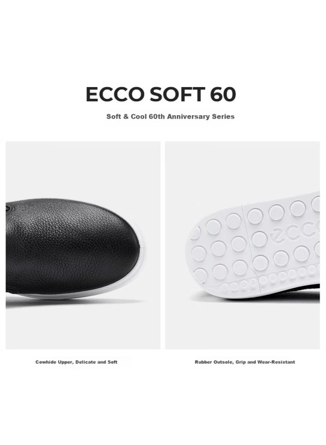 Ecco Women's Spring Comfortable Leather Non-slip Durable Fashion Casual Sneakers Soft 60th Anniversary 219253 Black Size 36 - Image 3