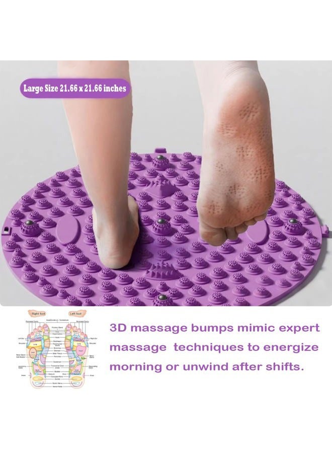 Luzly Acupressure Mat for Feet Large 22-inch Foot Massager Mat Reflexology Foot Pressure Point Pad with Magnetic, Anti Fatigue Office Standing Mat, Relief Foot Pain for Elderly Students and Office Workers - Image 4