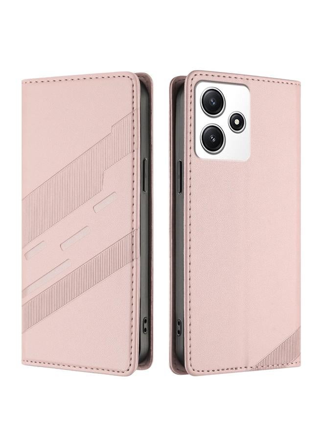 اس-توب جراب لهاتف Redmi 12 محفظة جلدية منقوشة متعددة الوظائف بتصميم كلاسيكي - Image 2