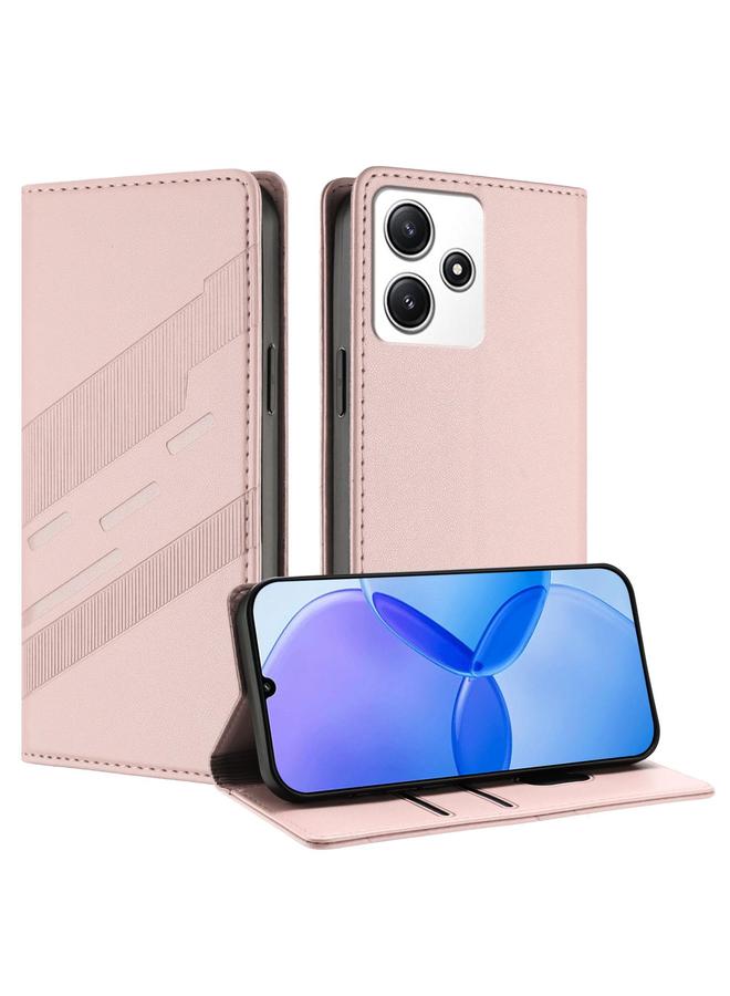 اس-توب جراب لهاتف Redmi 12 محفظة جلدية منقوشة متعددة الوظائف بتصميم كلاسيكي - Image 1