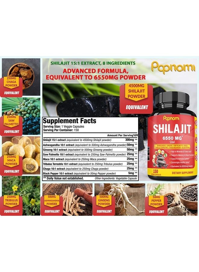 Papnami Shilajit Extract 6550mg  150 Capsules - Image 2