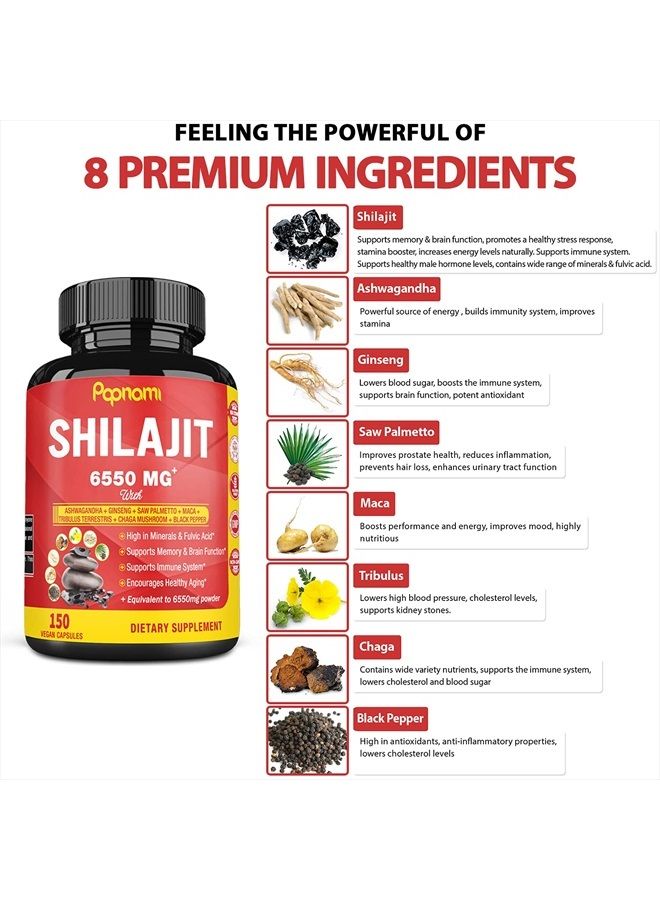 Papnami Shilajit Extract 6550mg  150 Capsules - Image 5