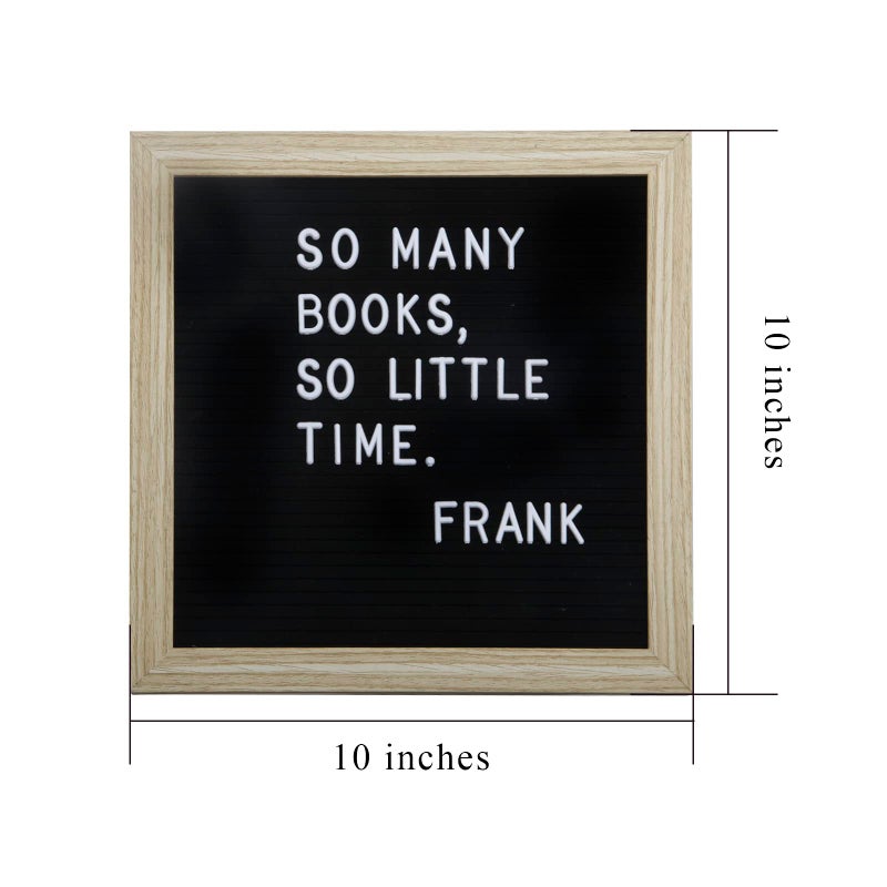 C CRYSTAL LEMON Letter Board, 336 Letters Numbers & Symbols, Felt Letter Board, 10x10 inches, Changeable Wooden Message Board Sign, Wood Frame, Wall Mount, with Display Stand (Black) - Image 2