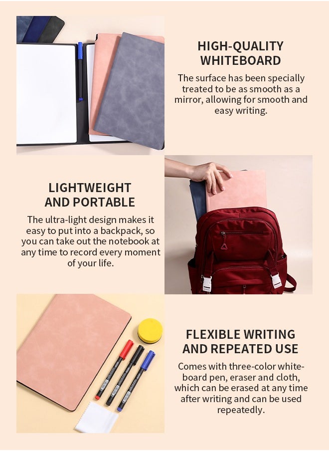 Generic - Portable Dry Erase Board A5 Reusable Small Whiteboard With Pen Waterproof Foldable Notebook For Drawing, Writing, Meeting Notes, Work, Daily Notes - Image 1