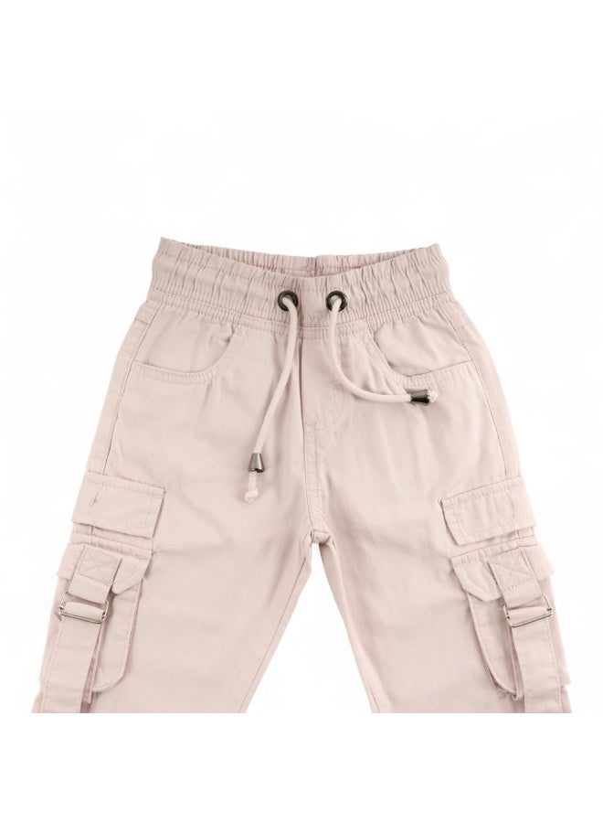 MARWAN Kids Canvas Cargo Long Pants with Elastic Waistband and Open Bottom Design - Image 3