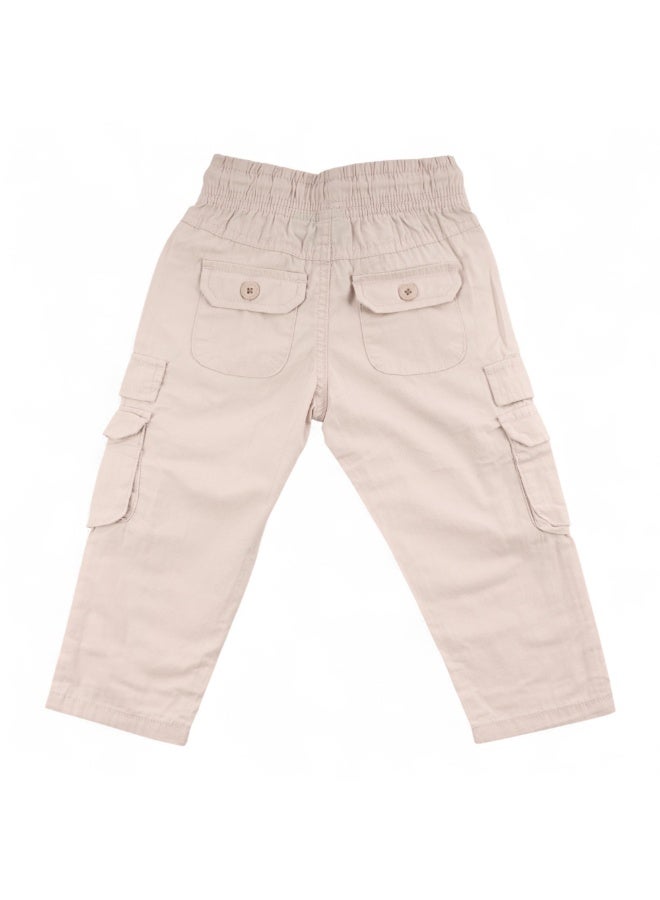 MARWAN Kids Canvas Cargo Long Pants with Elastic Waistband and Open Bottom Design - Image 2