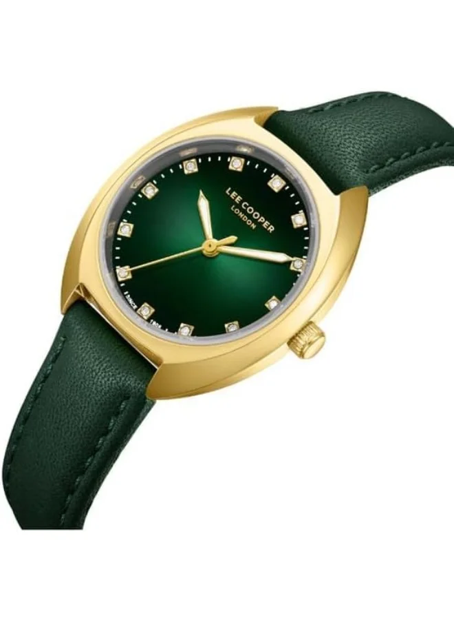Lee Cooper Lee Cooper Women's Watch, Analog Display and Leather Strap - LC07988.177, Green