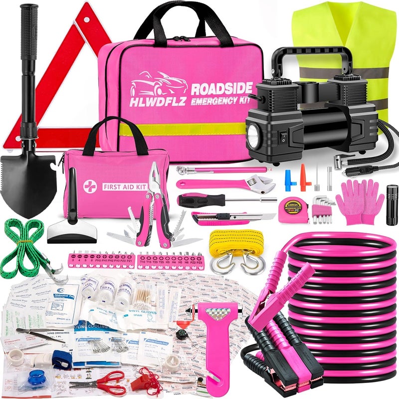 HLWDFLZ Car Emergency Kit with Portable Air Compressor - Image 1