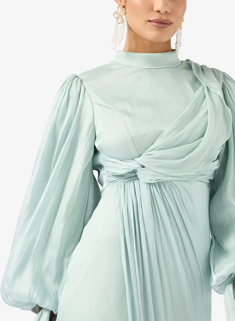 خزانة Ruched Puff Sleeve Dress