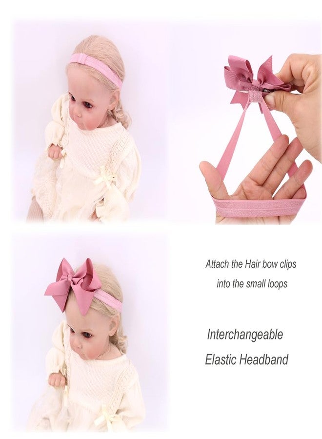 Jomila Pack of 24 Interchangeable Nylon Headbands for Newborn Toddler Baby Girls High Stretchy Add-A-Bow Elastic Head Bands (FOE 24 colors) - Image 4