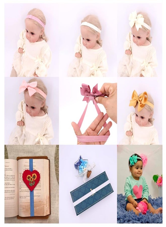 Jomila Pack of 24 Interchangeable Nylon Headbands for Newborn Toddler Baby Girls High Stretchy Add-A-Bow Elastic Head Bands (FOE 24 colors) - Image 5