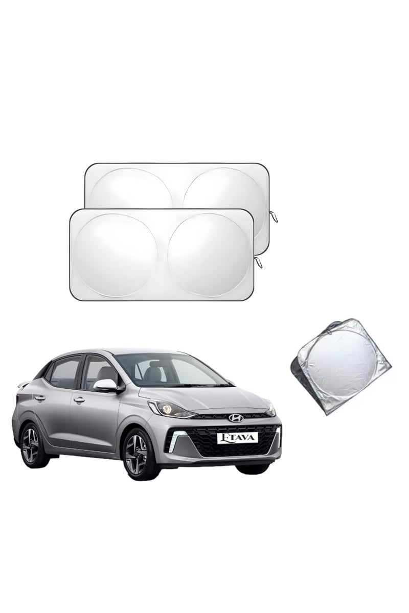 إيتافا واقي شمس للزجاج الأمامي للسيارة مع حقيبة تخزين، مقاس 150×70 سم – شاشة قابلة للطي للحماية من الحرارة والأشعة فوق البنفسجية – بلون أبيض وفضي عاكس للسيارات - Image 2