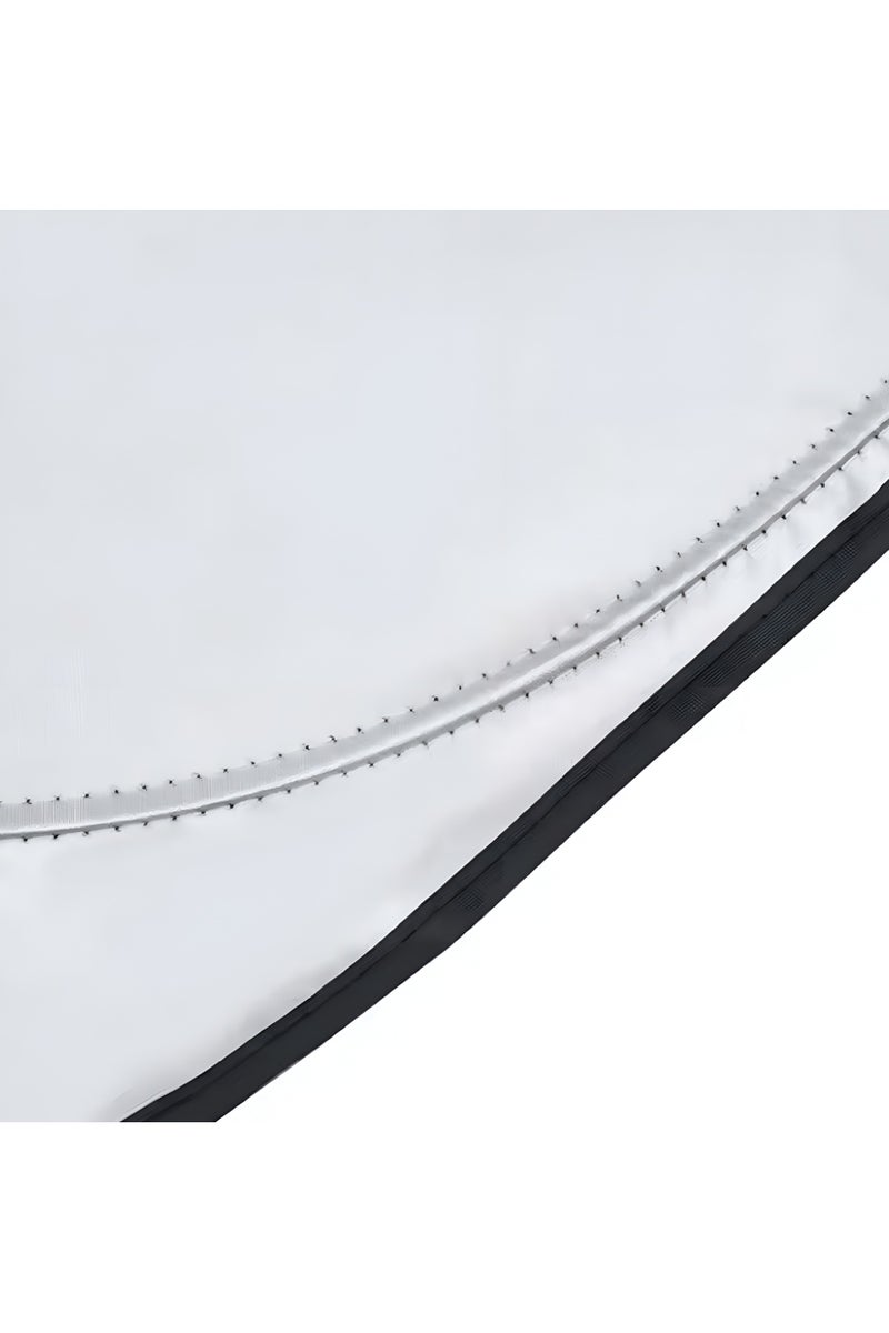 إيتافا واقي شمس للزجاج الأمامي للسيارة مع حقيبة تخزين، مقاس 150×70 سم – شاشة قابلة للطي للحماية من الحرارة والأشعة فوق البنفسجية – بلون أبيض وفضي عاكس للسيارات - Image 5