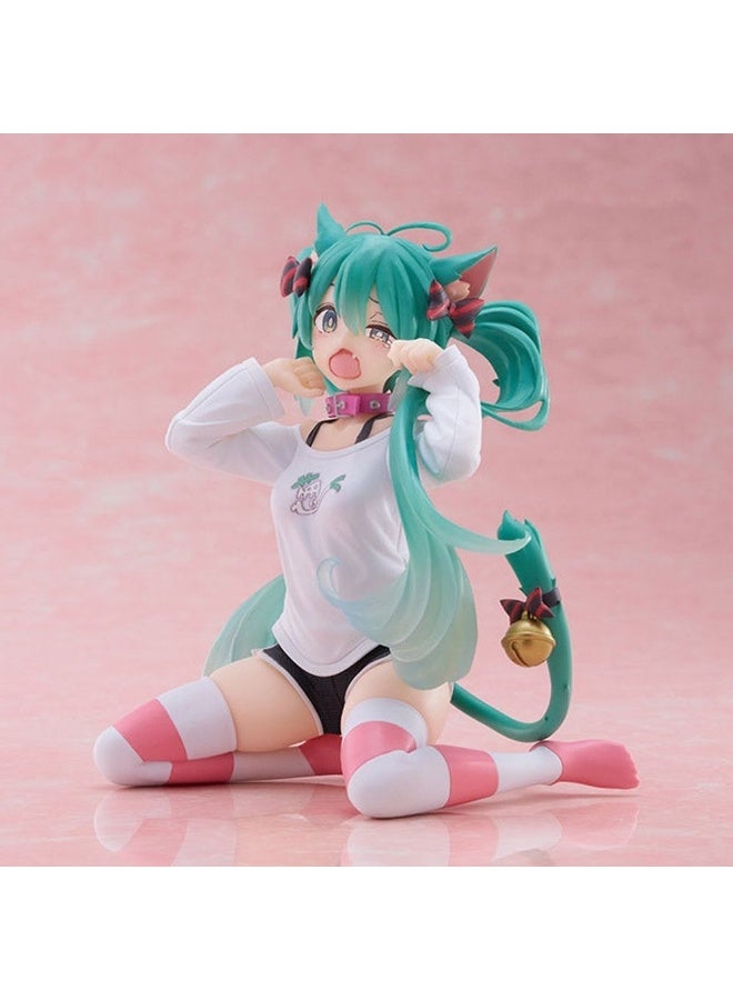 Furtey Neko Hatsune Miku Hand-made Second Dimension Beautiful Girl Desktop Model Ornament Gift - Image 1