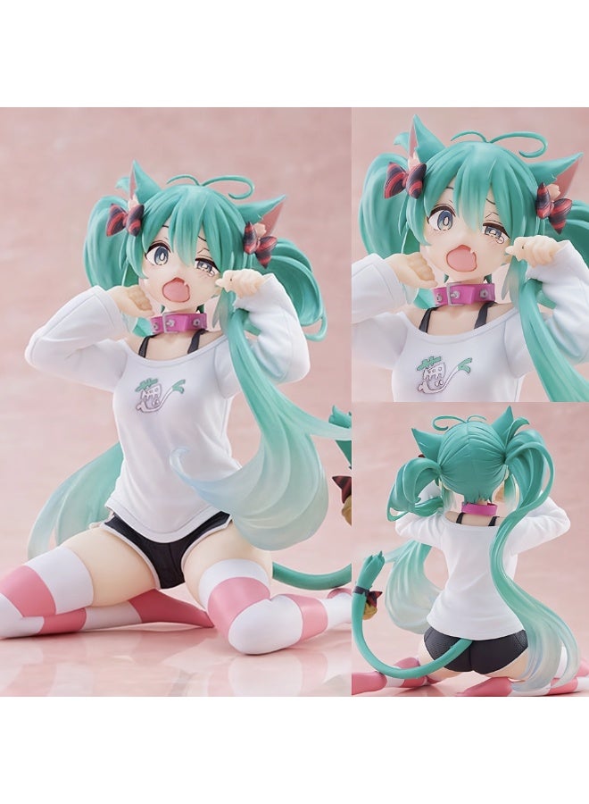 Furtey Neko Hatsune Miku Hand-made Second Dimension Beautiful Girl Desktop Model Ornament Gift - Image 2